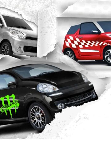 Voiture décorée de stickers